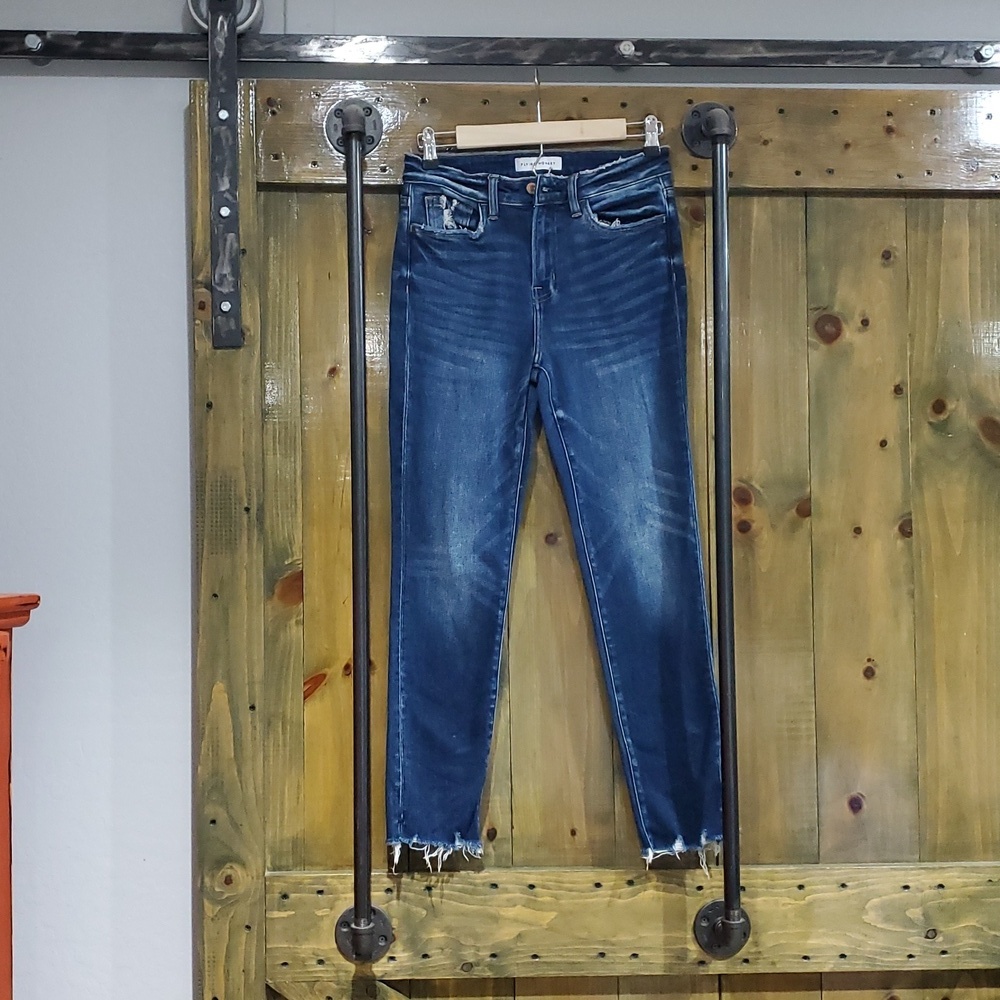 Flying Monkey Blue Denim Jeans Size 27 Stretch Frayed Hem